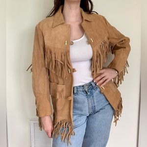 •SOLD ON DEPOP•Amazing VTG Leather Suede Fringe Coat